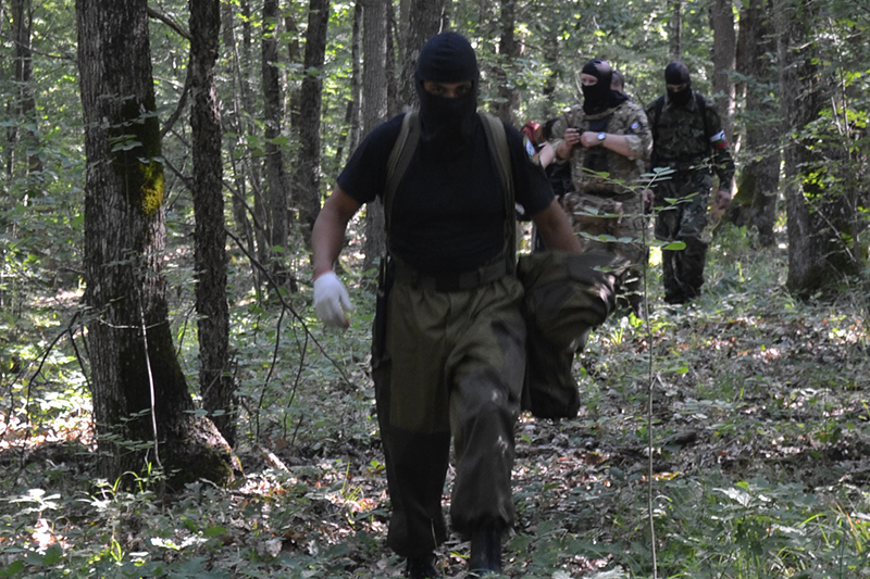 ТАКТИЧЕСКО ЗАНЯТИЕ НА ГРУПА БОЙЦИ ОТ ПЪРВА ШИПЧЕНСКА ОПЪЛЧЕНСКА БРИГАДА ПО ОХРАНА И ЗАЩИТА НА ЮЖНАТА ГРАНИЦА НА БЪЛГАРИЯ