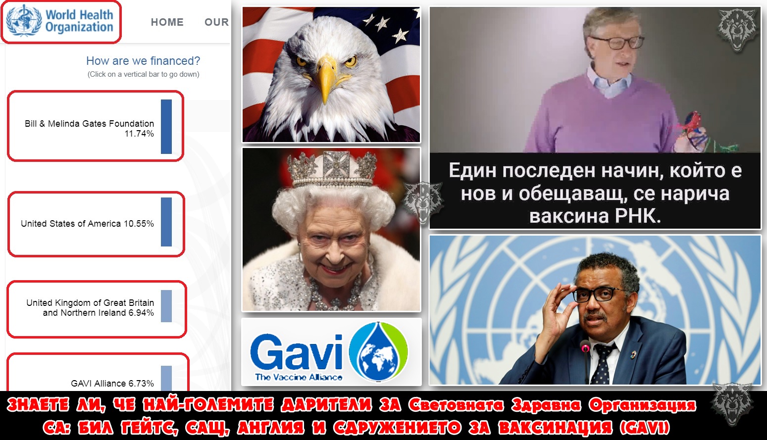 Най-големите дарители сега са Бил Гейтс, САЩ, Англия, Сдружението за ваксинация и Европейската комисия Най-големите дарители сега са Бил Гейтс, САЩ, Англия, Сдружението за ваксинация и Европейската комисия
